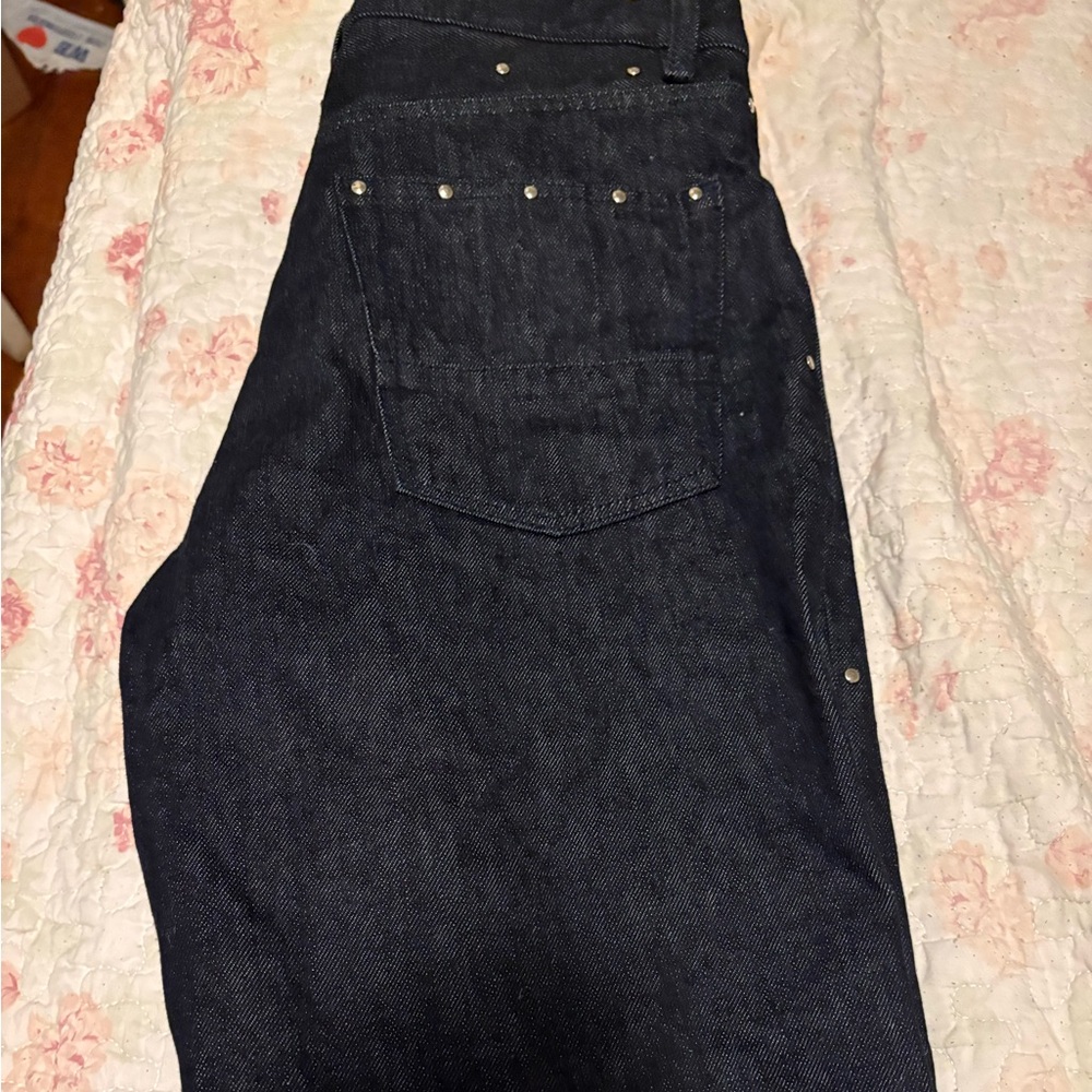 Zara Midnight Blue relax fit studded jeans
